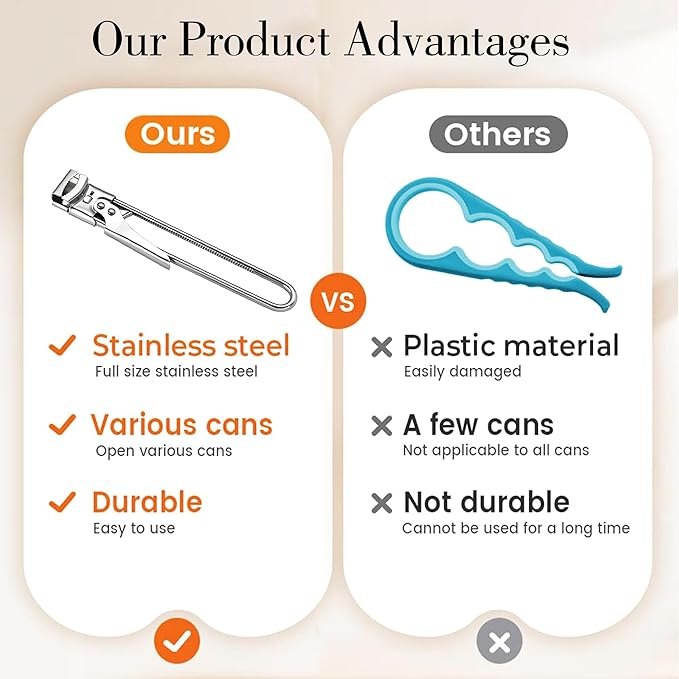 2PCS Adjustable Stainless Steel Jar Opener, Manual Can Opener for Arthritis Hands, Multifunctional Bottle Opener & Lid Gripper, Kitchen Gadgets for Seniors