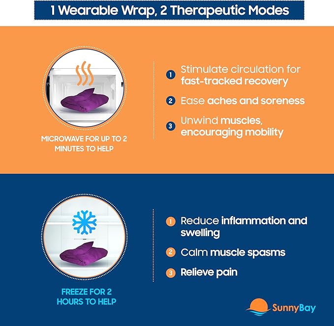 SunnyBay Lavender Microwave Heating Pad, Microwavable Heavy Weighted Full Body Moist Hot Pack and Washable Fleece Cover, 10x24 Inches, 4 lbs, Purple