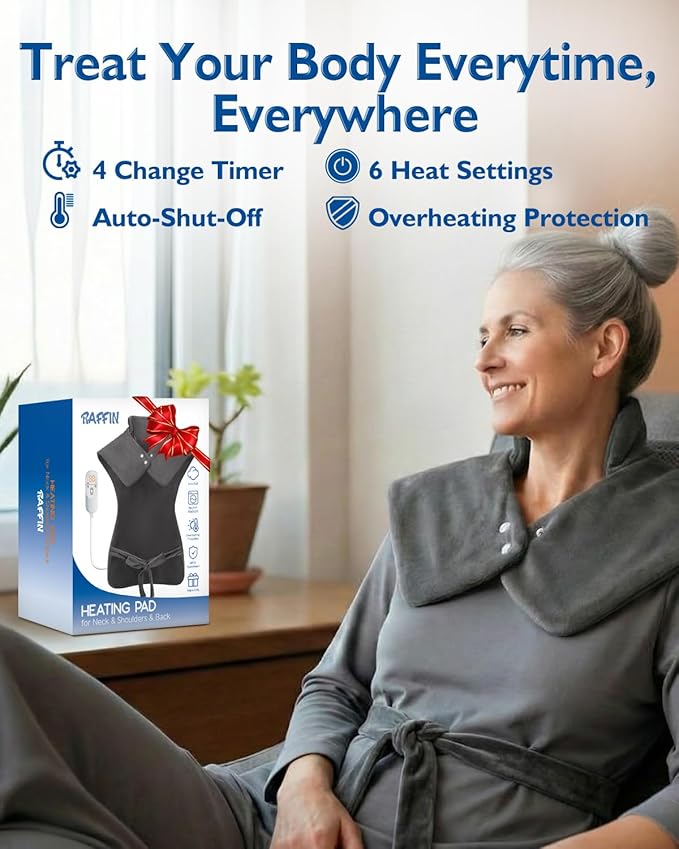 Mothers Day Gifts, Heating Pad for Neck Shoulders Back, Large 24''*37'' Heat Pad for Full Body, Electric Heated Pad for Seniors Elderly, Anniversary & Birthday Gifts for Women Men Mom Dad Wife Husband