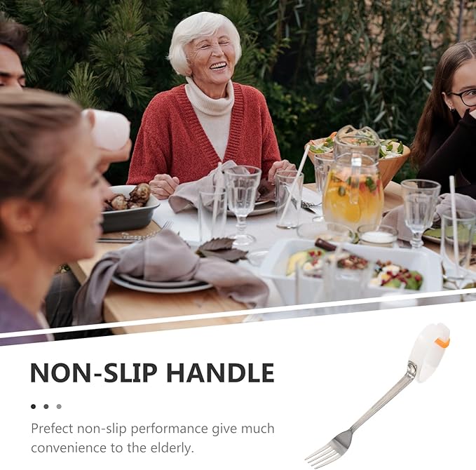 Elderly Adaptive Fork Non-Slip Handle for Hand and Disabilities Comfortable Grip Eating Utensil for Seniors and Disabled Adults Easy to Clean and Reliable