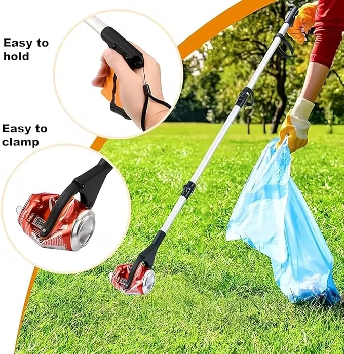 2-Pack Extra Long Grabber Reacher Tool, 43 Inch Pickup Tool with Magnetic Tip, Trash Picker for Elderly, Garbage Picker Upper, Litter Pick Up Grab, Orange