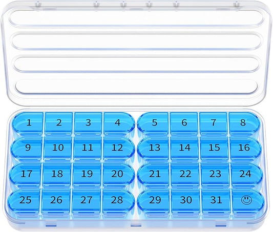 Zoksi Monthly Pill Organizer 1 Times a Day, 30 Day Pill Box Organizer,One Month Pill Case for Travel, 31 Day Daily Medcine Container for Vitamins, Supplement & Medication