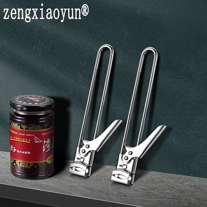 zengxiaoyun Master Jar & Bottle Opener, Adjustable Multifunctional Stainless Steel Can Opener Jar Lid Gripper, Manual,Kitchen Accessories（2Pcs）