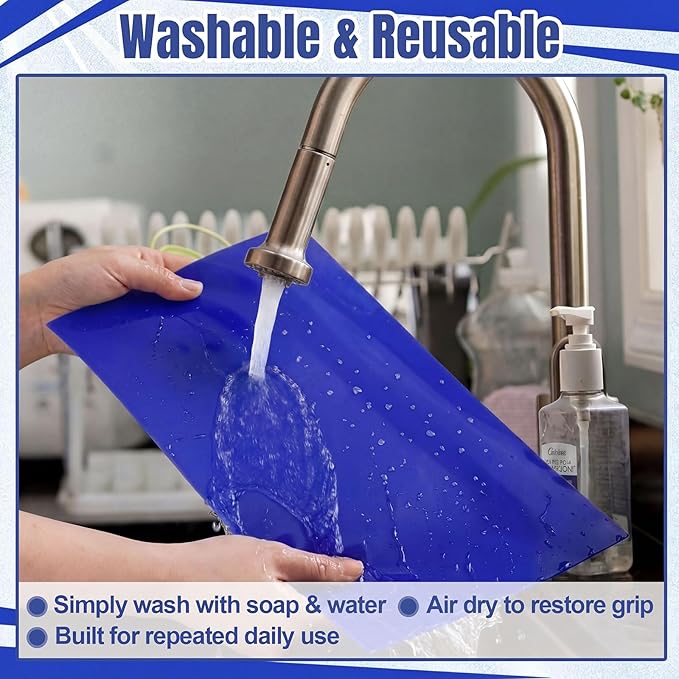 Non-Slip Material Bulk Roll Matting 16" x 6 ft Blue Cut-to-Size Medical Grade Anti-Slip Mat for Elderly Therapy Wheelchair Trays Tables Helps Improve Stabilization Gripping
