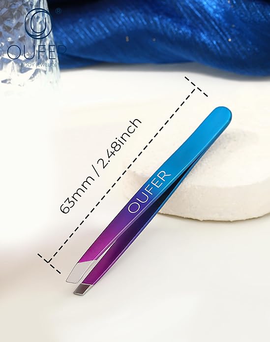 OUFER Piercing Ball Grabber, 16G 18G Flat Back Earrings Piercing Guide needle Tool, Surgical Steel Internally Threaded Push Pin External Thread Assistant Body Piercing Kit for Ear Nose Lip Tool