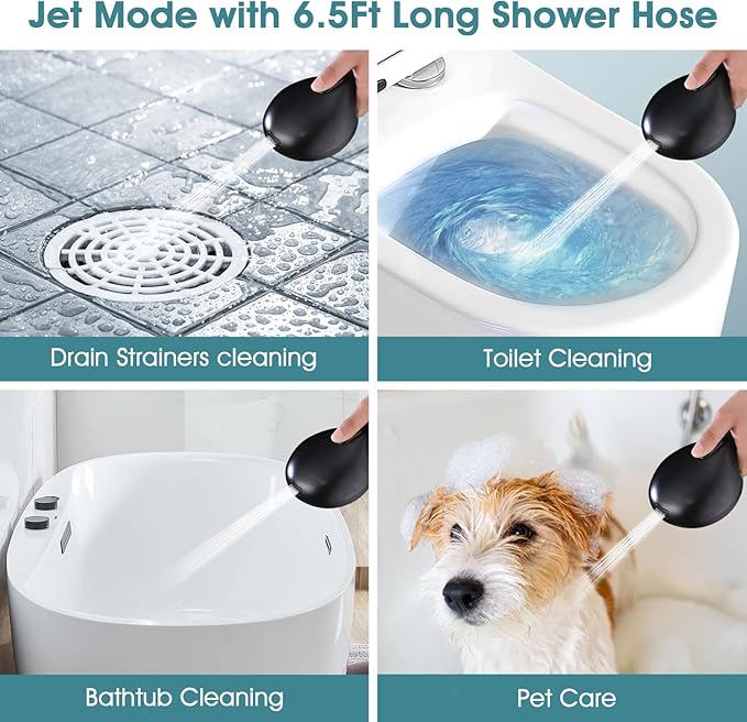 Hand Shower with Slide Bar, High Pressure 10 Setting Handheld Shower Head, Adjustable Height 24" Slide Bar, Wall Supply Elbow and 6.6ft Extra Long Shower Hose - Oil Rubbed Bronze
