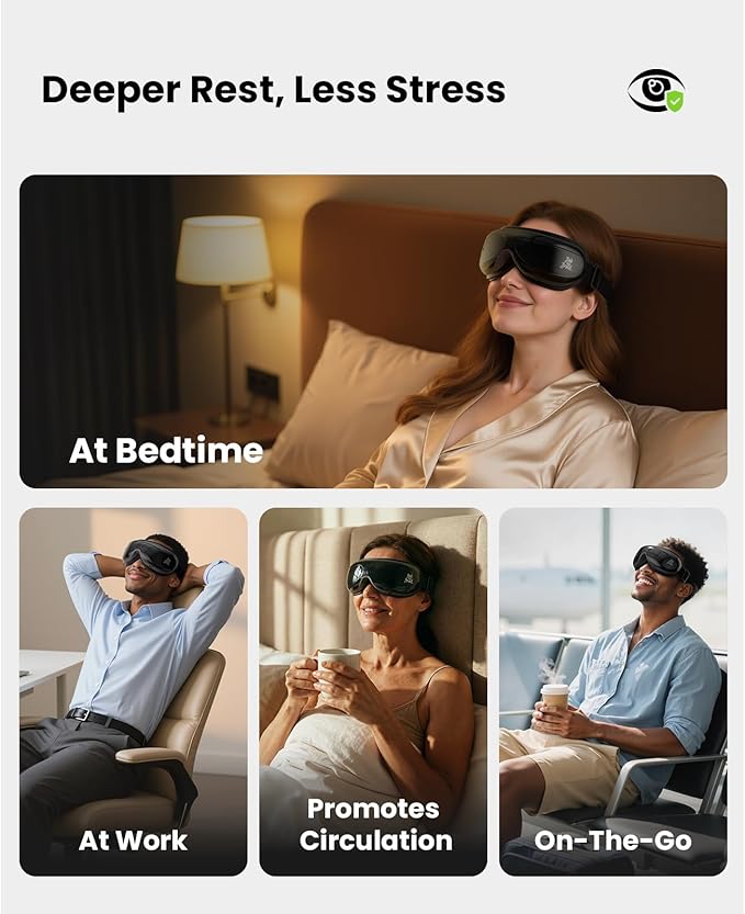 BOB AND BRAD Eye Massager FSA Eligible HSA Eligible, EyeOasis 2 Eye Massager with Heat for Dry Eye Relief, Temple Massager for Eye Strain Headache Migraine Relief, Birthday Gift for Women Men Mom Dad