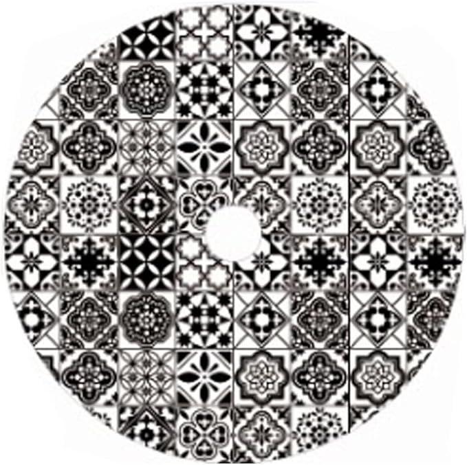 Shower Mat Non Slip, Round Shower Mat for Inside Shower, Non Slip Bathtub Mat, Fast Drying Bath Tub Mats, Loofah Mat for Shower Bathroom, Quick Drying, Resistant (Black Mosaic, 24 x 24 Inch)