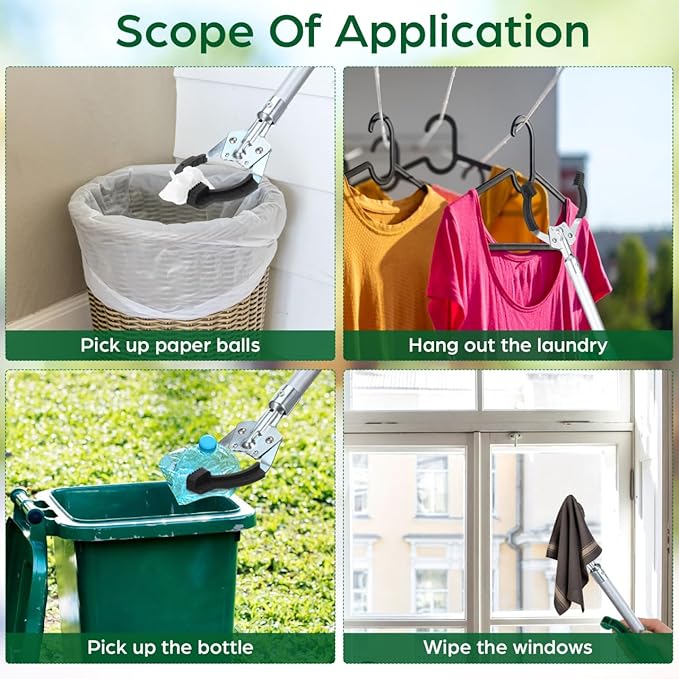 balacoo Heavy Duty Reacher Grabber Tool Pickup Aid for Seniors Disabled and Outdoor Use for Trash Bottles and Objects