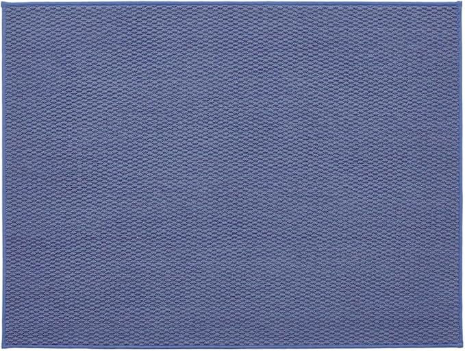 TYUU Large Bathroom Rugs Non Slip Washable Bath Rugs Super Absorbent Bathroom Rug Thin Quick Dry Low Pile Bath Mats, Denim Blue 36"x48"