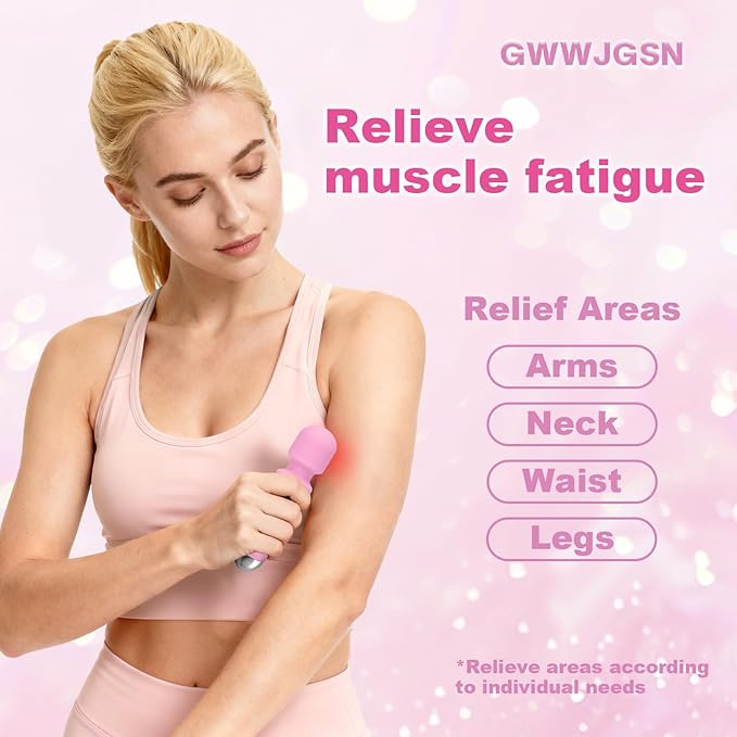 GWWJGSN Portable Wireless Massager - 8 Speeds, 20 Modes, 3-Second Press to Power On, for Neck, Back, Arms, Legs Muscle Relaxation (Rose Pink)