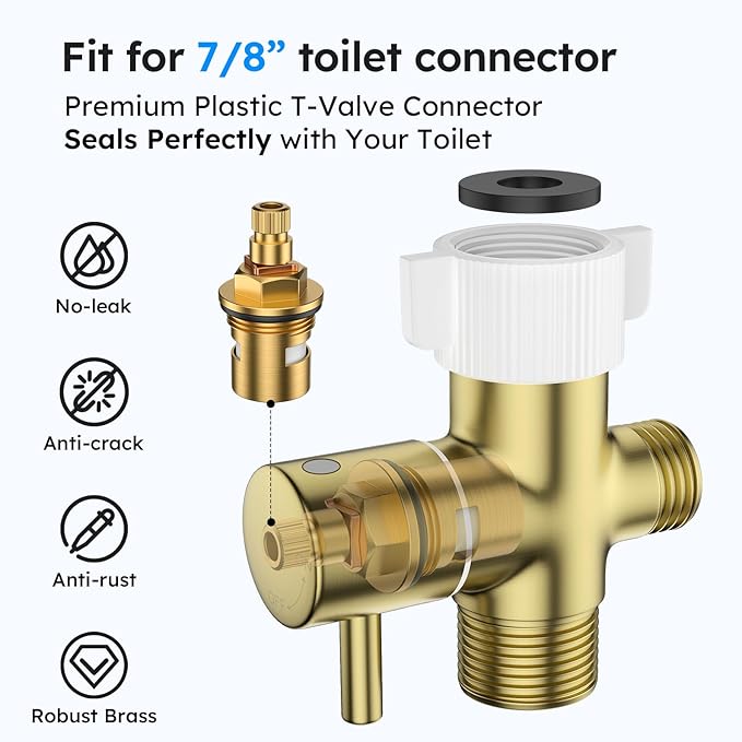Arofa Gold Handheld Bidet Sprayer for Toilet - Stainless Steel Cloth Diaper Jet Spray, Adjustable Water Pressure Control with Bidet Spray Hoses, Bidet Toilet Sprayer for Baby/Feminine Wash