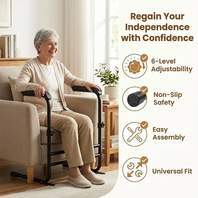 Couch Stand Assist with Soft Wide Handrails, Width & Height Adjustable Sofa Chair Lift Assist for Elderly Seniors Disabled Patients, Sturdy Sit to Stand Support Aid,400 LBS Weight Capacity