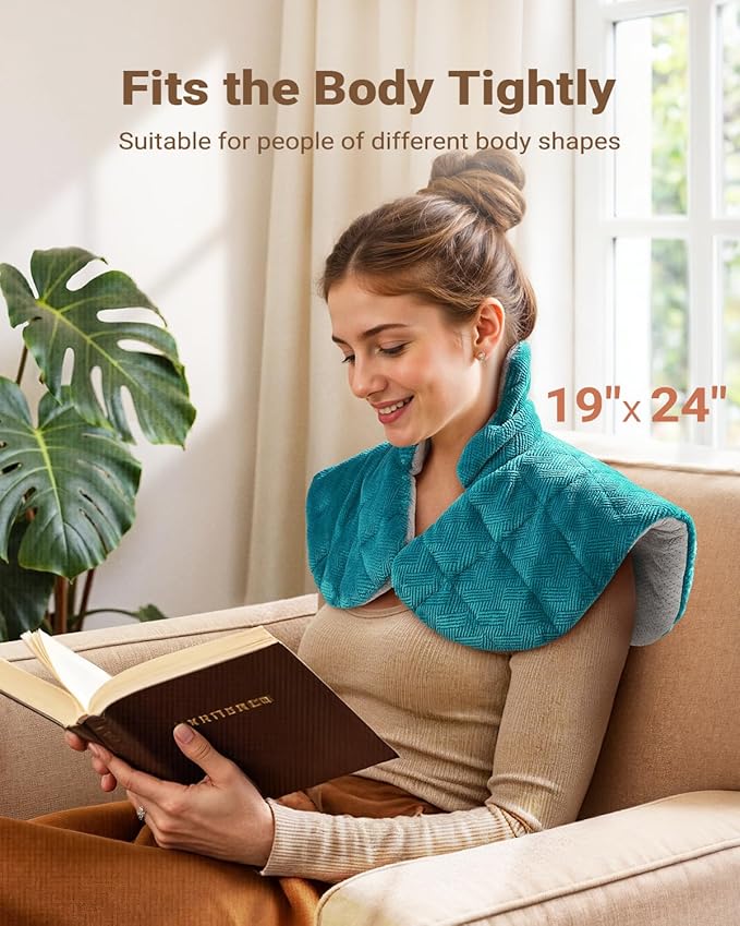 iDOO Graphene-Infused Heating Pad for Neck Shoulders and Back, Mothers Day Gifts for Mom, Birthday Gifts for Women Men Elderly, FSA Eligible Items Only List, Weighted Heat Pads for Pain Relief