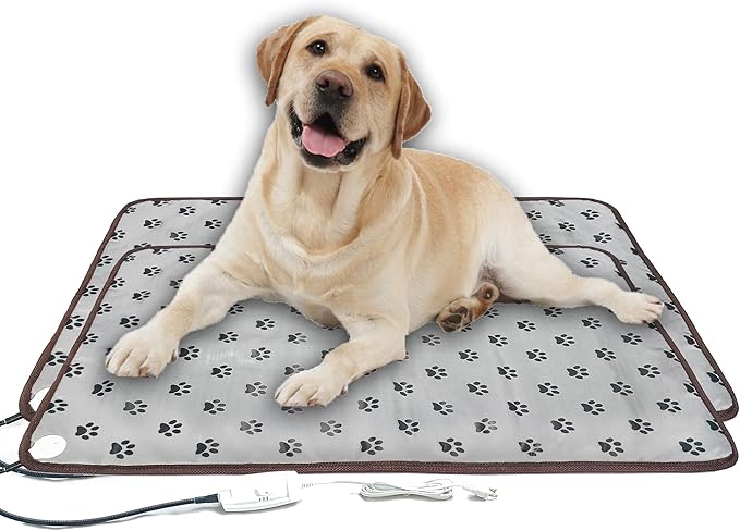 Pet Heating Pad for Dogs and Cats,2 Pack, Large Size, Chew Resistant, Waterproof, Dog Heat Pad, Suitable for Small to Large Dogs