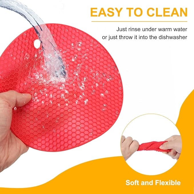 uxcell 3pcs Silicone Jar Opener Pads, 17.5cm/7" Texture Can Opener Multipurpose Round Bottle Lid Opener Non-Slip Coasters for Weak Hands Seniors Children, Orange, Blue, Gray