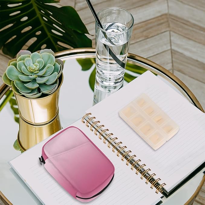 Weekly Travel Pill Organizer Case for Purse with Removable 7 Day Box Portable Compact Size Pill Box Fashionable Pill Container for Medicine Vitamin Supplement Pink White