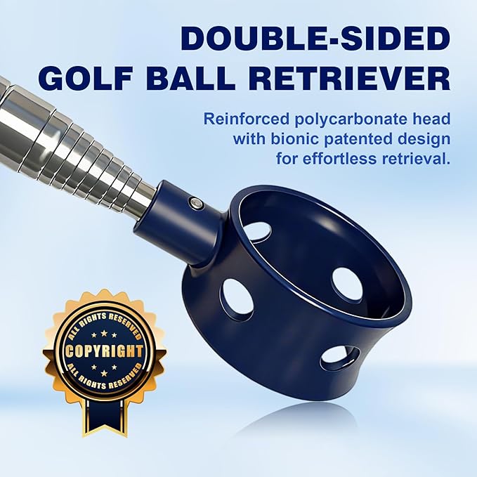 Golf Ball Retriever Telescopic for Water, GolfBall Grabber Tool, Golf Accessories Gifts for Men, Women & Golfers, Golf Balls Picker with Stainless Steel Shaft&Non-Slip Rubber Grip
