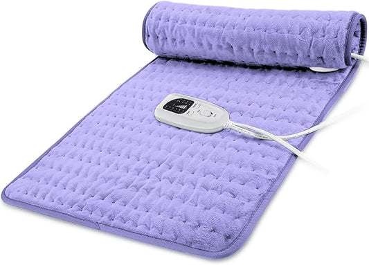 24"X20" Electric Heating pad with 6 Heat Settings, Auto Shut Off, Dry Electric Heating for Back Neck Knee Arms Legs Shoulder Heat Pads for Christmas Birthday Father's Day Mother's Day (Light Purple)
