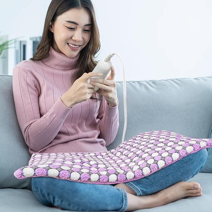 Pasonio Full Weighted Electric Heating Pad for Back Pain, Cramps, Relief - Auto Shut Off - 2.3lb Heat Pad with Moist & Dry Heat Therapy Options - Hot Heated Pad - (XL 12"x24") - PYQ0Z
