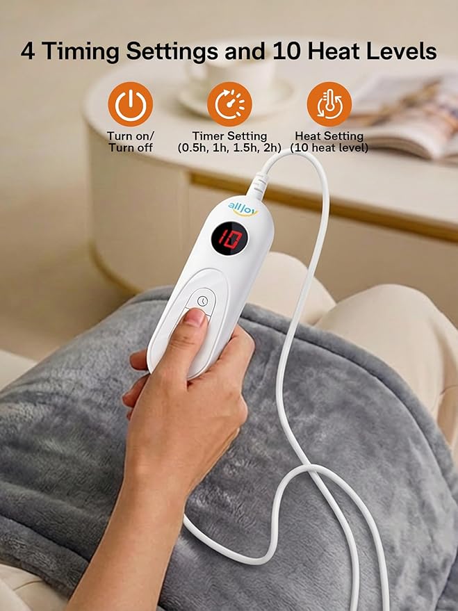 ALLJOY Heating Pad for Back Pain Relief, 24"x33" Weighted Heating Pad for Neck and Shoulders and Back, Mothers Day Gifts for Mom, Neck Heating Pad Fast-Heating with 6 Settings, Auto Shut-Off