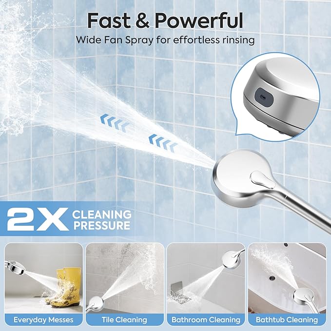 Filtered Shower Head with Handheld – High Pressure Hand Held Shower Head for Hard Water with Filters, 79" Long Hose & Powerful Wide Fan Spray, Removes Chlorine and Impurities (Chrome)