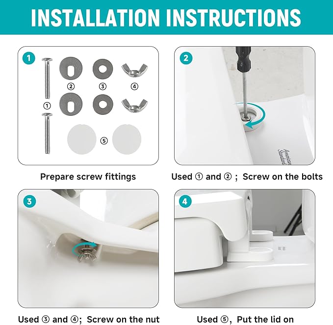Elongated Toilet Seat Risers for Seniors, 2.5 Inch Elevated Toilet Seat with Slow Close, Non-Slip Raised Toilet Seat, 18.5" Fit for Elongated Toilet, White