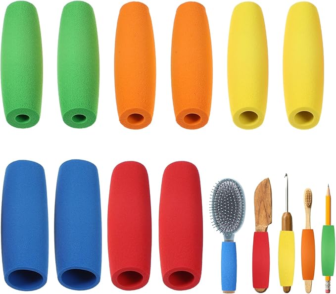 10 pcs Cutlery Padding Grips Foam Grip Tubing Foam Tubes Grip Aid Handle Utensils Tools for Disabled Elderly
