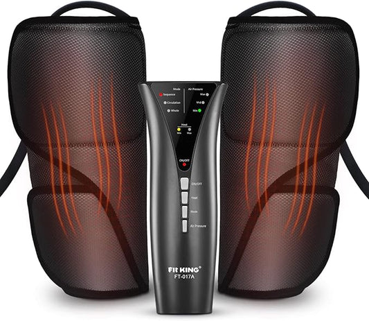 FIT KING Leg Massager with Heat Air Compression Calf Massager for Circulation Helpful for Pain Relief RLS Edema and Relaxation - Great Gift for Wife Mom