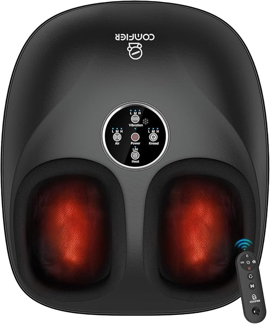 COMFIER HSA Eligible Shiatsu Foot Massager Machine with Heat, FSA Foot Massager for Neuropathy Plantar Fasciitis, Deep Kneading Feet Massager with Heat,Up to Size 13, Mother‘s Day Gifts for Mom