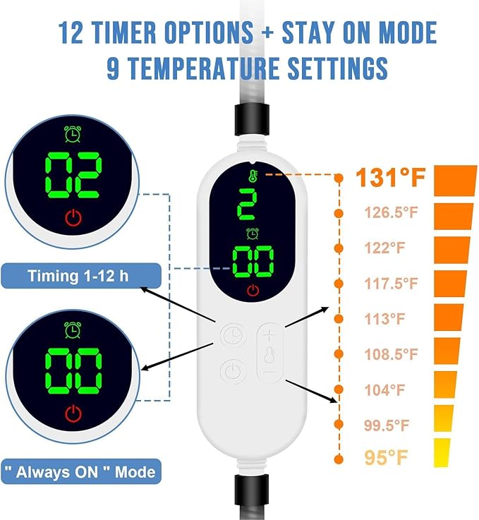 Cat Heating Pad Indoor, Pet Heating Pad for Cats and Dogs, Waterproof Heated Cat Bed with Timer, 9 Level Temperature Heated Pet Bed for Cats Puppy with Chew Resistant Cord (18×18 inch)