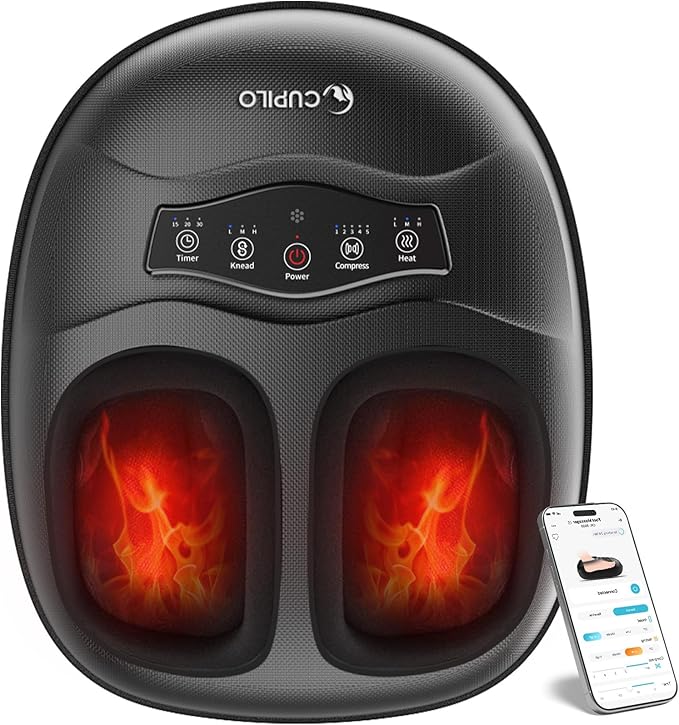 Smart Foot Massager with Heat for Neuropathy and Pain Relief - [2026 New Version], FSA Eligible HSA, Deep Kneading Foot Massager for Plantar Fasciitis, APP Mobile Remote Control, Gifts for Women Men