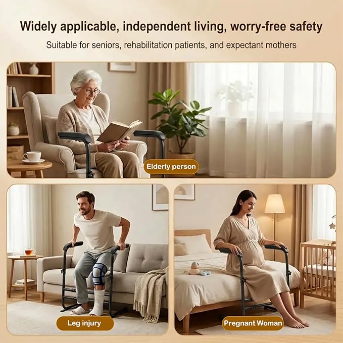 Couch Stand Assist with Soft Wide Handrails, Width & Height Adjustable Sofa Chair Lift Assist for Elderly Seniors Disabled Patients, Sturdy Sit to Stand Support Aid,400 LBS Weight Capacity
