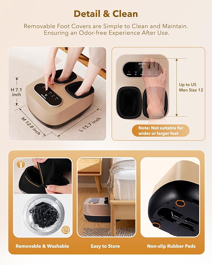 KNQZE Foot Massager with Heat and Remote, Shiatsu Deep Kneading Feet Massager for Plantar Fasciitis & Neuropathy, Foot Warmer, Gifts for Mom Women Men Dad, Fits Up to Men Size 12(Gold)
