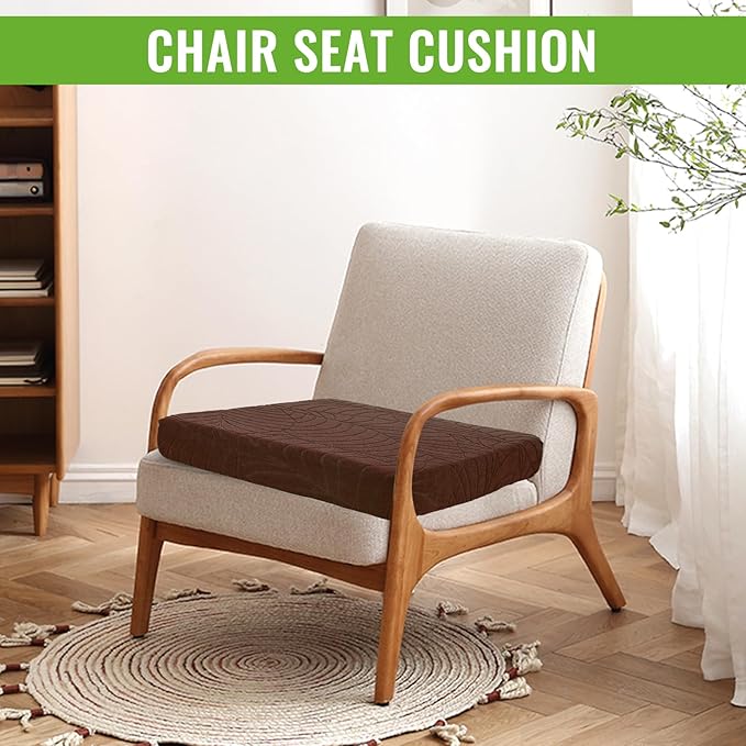 Recliner Cushions for Long Sitting Foam Seat Cushion Soft Tufted Layer for Elderly Seniors, Recliner Chair, Floor Pillow, Office Chair, Car, No Pressure on Thighs, 20X20X3 Inch - Leaves Coffee