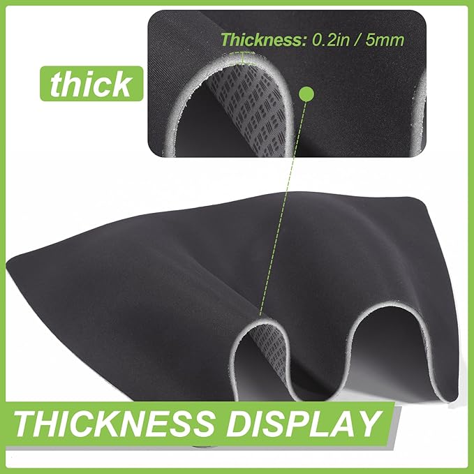 Non Slip Under Desk Elliptical Mat, Exercise Mat for Ellipse Leg Exerciser Machine, Suitable for Electric Seated Foot Pedal Exerciser, Enhance Stability & Protect Wooden Floor (23.6"L x 17"W)