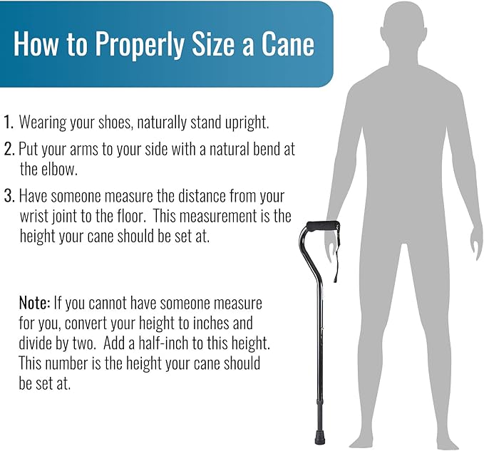 DMI Walking Cane and Walking Stick for Adult Men and Women, FSA Eligible, Lightweight and Adjustable from 30-39 Inches, Supports up to 250 Pounds with Ergonomic Hand Grip and Wrist Strap, Black