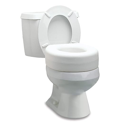 Lumex Raised Toilet Seat, 4.5" Riser, Non-Locking, Fits Most Toilets