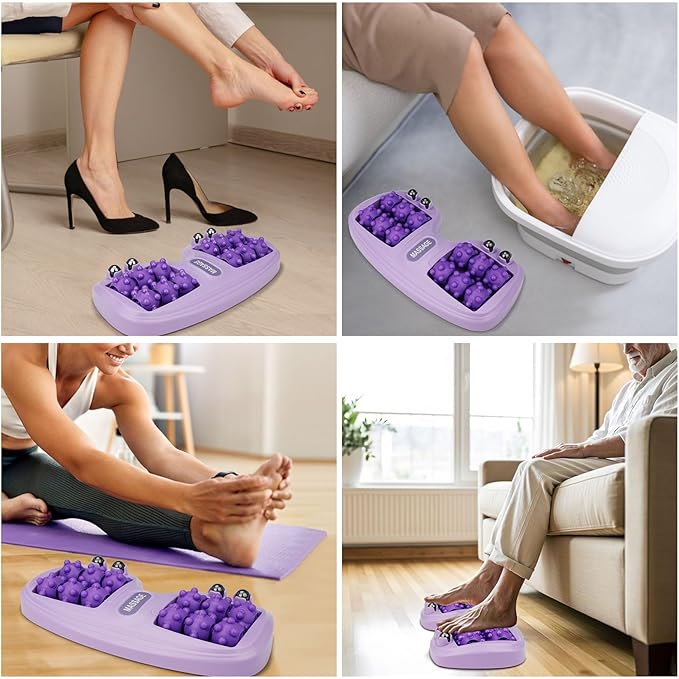 Foot Massage Roller, Plantar Fasciitis Relief with Cat Claw Acupressure Design, Portable Compact Reflexology Tool for Gym/Travel, ABS Plastic Deep Tissue Therapy&Instant Muscle Relaxation 2pcs