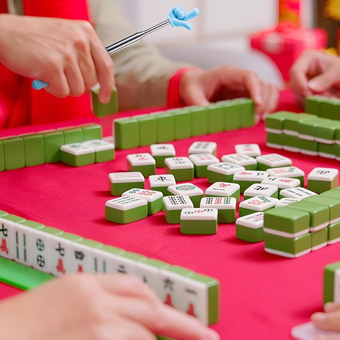 Mahjong Tile Takers 4 Pcs Scalable Tile Grabbers Sticks Mahjongs Accessories for Game Enthusiasts Helps to Reach Pass Pick up Mahjongs Improve Fluency of American Mahjong Game Nights Clubs Travel