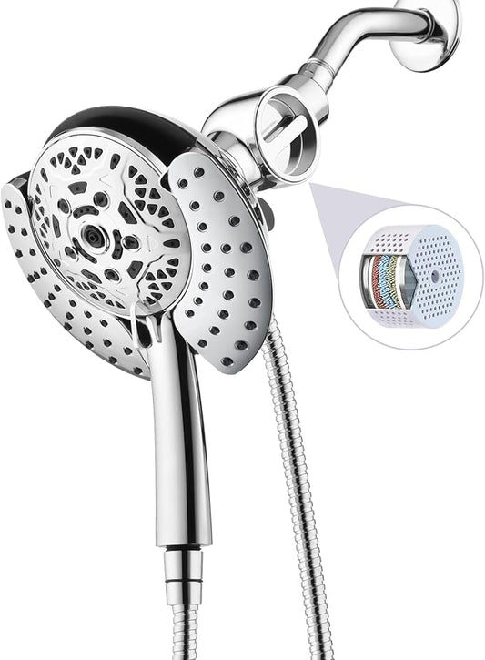 INAVAMZ 2-in-1 Filtered Shower Head with Handheld: Dual Shower Heads with Rain Shower & Handheld Shower Head, 10-Mode Detachable Shower Head with Massage Spray, Shower Trim Systems