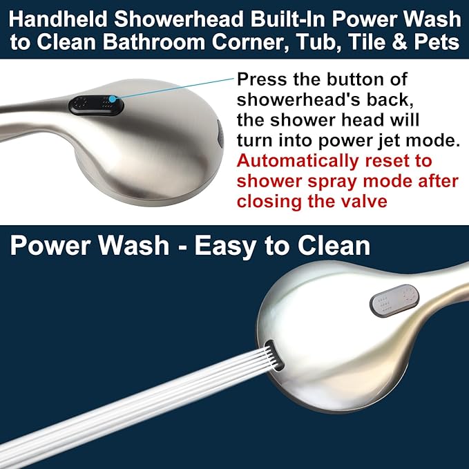 Shower Head with Handheld, All Metal Holder & Extra Long 6 ft. Stainless Steel Hose,Brushed Nickel 2.5 GPM