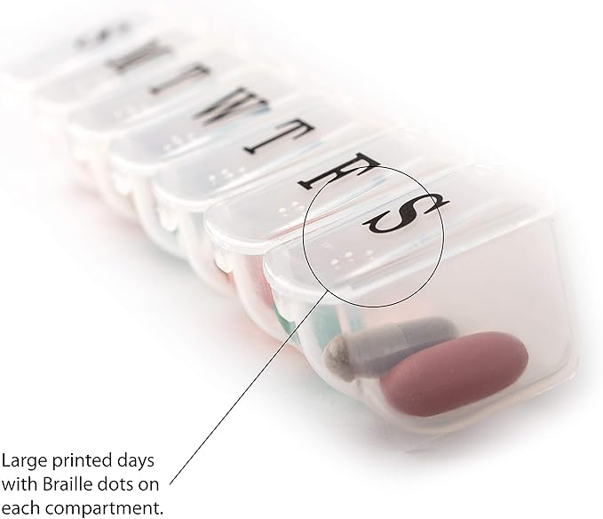 Deke Home - Weekly Pill Organizer, 7 Day Pill Box with Large Compartments & Snap-Shut Lids, Easy Open, BPA Free Plastic Medicine Organizer for Pills, Vitamins & Supplements, Travel Friendly