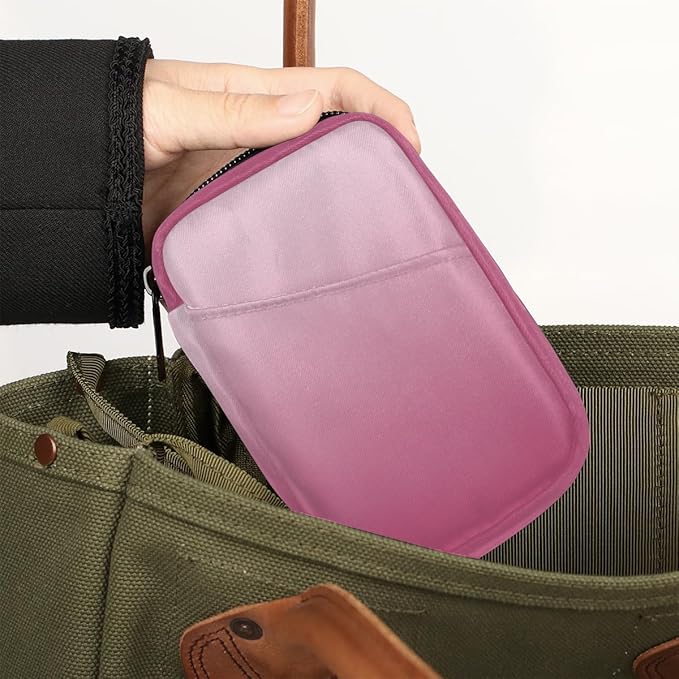 Weekly Travel Pill Organizer Case for Purse with Removable 7 Day Box Portable Compact Size Pill Box Fashionable Pill Container for Medicine Vitamin Supplement Pink White