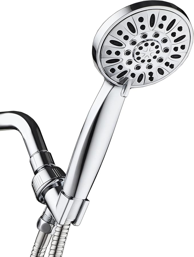 AquaDance 3316 High Pressure 6-Setting 4" Chrome Face Handheld Head with Hose, The Ultimate Shower Experience Officially Independently Tested for Strict US Quality & Performance Standards - 1.8 GPM
