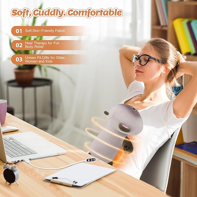 Electric Heating Pad for Period Cramps, 14in Cuddly Siamese Cat Plush with a Hot Soft Belly USB Powered, Menstrual Heating Pad Neck Shoulder Pain Relief, Gift for Daughter Wife Period Heating Pad