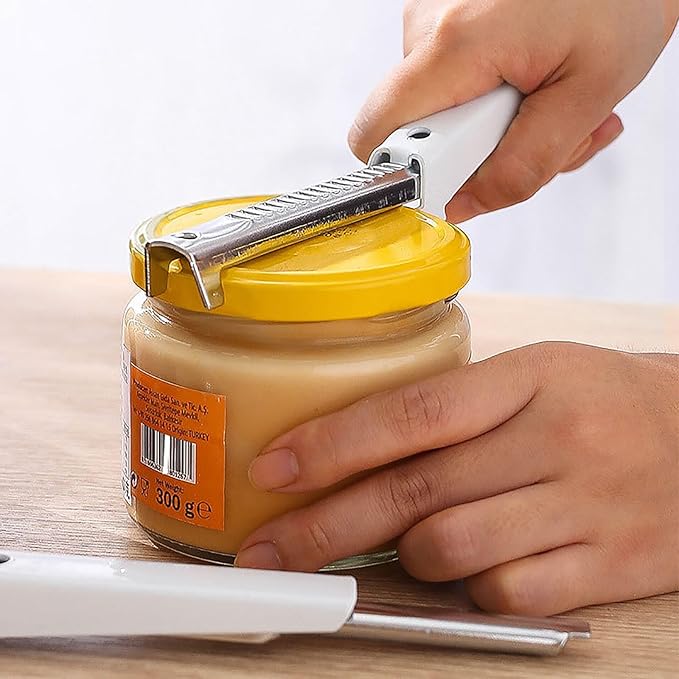 Kunovo Jar Opener for Weak Hands & Seniors with Arthritis - Adjustable Gripper (White)