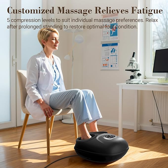 CuPiLo Foot Massager FSA Eligible HSA, 2026 Upgraded Mothers Day Gifts for Mom, Feet Massager with Heat for Plantar Fasciitis Relief, 5 Levels Compression & Vibration Massage for Neuropathy