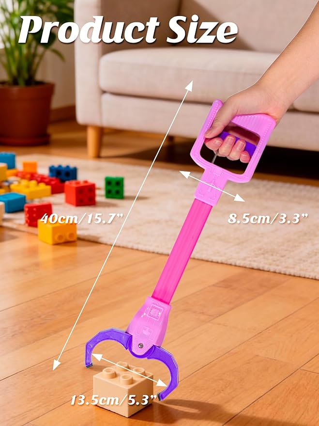 Claw Grabber Toy for Kids, Kids Robot Hand Pickup Tool, 15.7 Inch Pink Interactive Grabber Claw, Fun Mechanical Hand Toy for Children’s Play & Cleanup