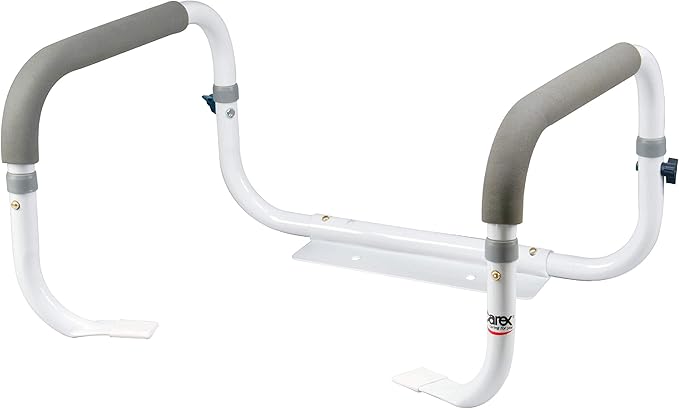 Carex Toilet Safety Frame - Toilet's Safety Rails with Adjustable Width - Toilet Rails for Elderly, Handicap, Home Health Care Equipment After Surgery, Supports 300lbs (Pack of 2)